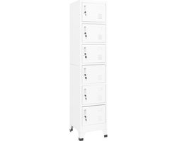 vidaXL - Lockerkast - 38x40x180 - cm - staal - wit