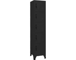 vidaXL - Lockerkast - 38x40x180 - cm - staal - zwart