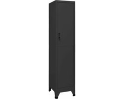 vidaXL - Lockerkast - 38x45x180 - cm - staal - antracietkleurig