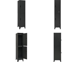 vidaXL - Lockerkast - 38x45x180 - cm - staal - antracietkleurig