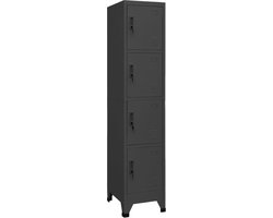 vidaXL - Lockerkast - 38x45x180 - cm - staal - antracietkleurig