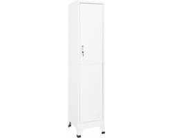vidaXL - Lockerkast - 38x45x180 - cm - staal - wit