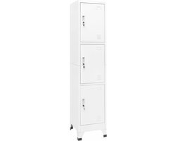 vidaXL - Lockerkast - 38x45x180 - cm - staal - wit