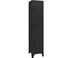 vidaXL - Lockerkast - 38x45x180 - cm - staal - zwart