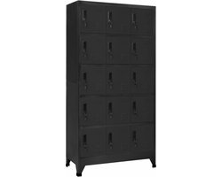 vidaXL - Lockerkast - 90x40x180 - cm - staal - antracietkleurig