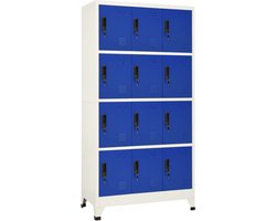 vidaXL - Lockerkast - 90x45x180 - cm - staal - grijs - en - blauw