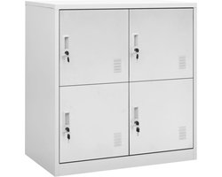 vidaXL - Lockerkast - 90x45x92,5 - cm - staal - lichtgrijs