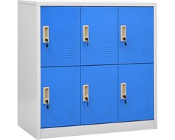 vidaXL - Lockerkast - 90x45x92,5 - cm - staal - lichtgrijs - en - blauw