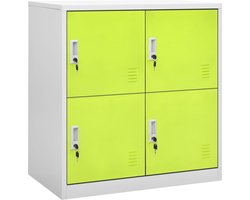 vidaXL - Lockerkast - 90x45x92,5 - cm - staal - lichtgrijs - en - groen