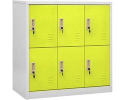 vidaXL - Lockerkast - 90x45x92,5 - cm - staal - lichtgrijs - en - groen
