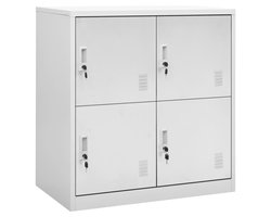 vidaXL Lockerkast 90x45x92,5 cm staal lichtgrijs - Lockerkast - Lockerkasten - Locker Kast - Locker Kasten