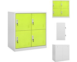 vidaXL Lockerkast - Lockerkasten - Locker Kast - Locker Kasten - Lockerkast 90x45x92,5 cm staal lichtgrijs en groen