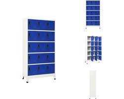 vidaXL Lockerkast - Lockerkasten - Opbergkast - Kast - Lockerkast 90x40x180 cm staal grijs en blauw