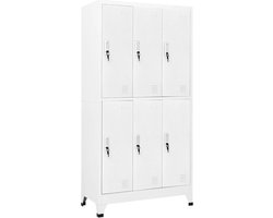 vidaXL - Lockerkast - met - 6 - vakken - 90x45x180 - cm - staal - grijs