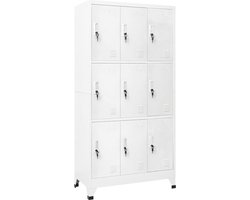 vidaXL - Lockerkast - met - 9 - vakken - 90x45x180 - cm - staal - grijs