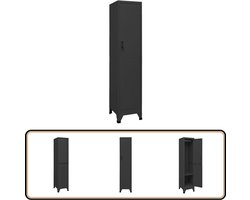 vidaXL Lockerkast staal antraciet 180 cm Lockerkast - Metalen Kast - Opbergkast - Staalkast - Anthraciethout