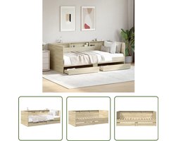 vidaXL Logeerbed - Slaapbank - Slaapbank met lades zonder matras 100x200cm sonoma eikenkleurig - Sofa Bed - Bruine Slaapbank - Houten Slaapbank
