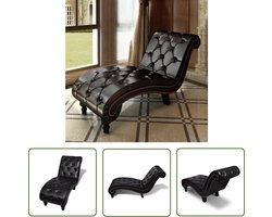 vidaXL Lounge Bank - Chaise Longue - Chaise longue kunstleer bruin - Loungebank - Relaxstoel - Bruine Meubels