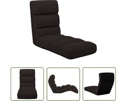 vidaXL Lounge Bed - Vloerstoel - Vloerstoel inklapbaar kunstleer bruin - Kunstleder Bank - Vouwbank - Terrasmeubel