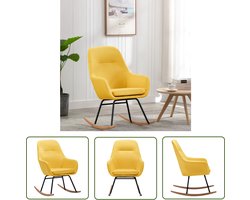 vidaXL Lounge Chair - Schommelstoel - Schommelstoel stof mosterdgeel - Relaxfauteuil - Buitenmeubel - Tuinset