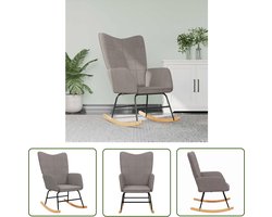 vidaXL Lounge Chair - Schommelstoel - Schommelstoel stof taupe - Relaxstoel - Tuinmeubel - Buitenmeubel