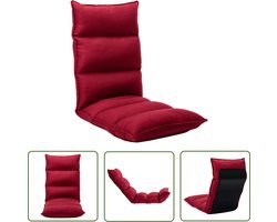vidaXL Lounge Chair - Vloerstoel - Vloerstoel inklapbaar stof wijnrood - Relaxfauteuil - Zachte Fauteuil - Inklapbare Stoel