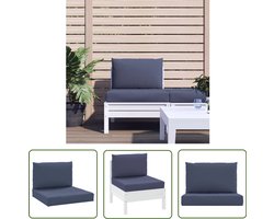 vidaXL Lounge Set - Palletkussens - Palletkussens 2 st stof marineblauw - Tuin Kussens - Terras Kussens - Outdoor Kussens