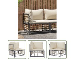 vidaXL Lounge Set - Tuinbank - Tuinhoekbank met beige kussens poly rattan - Outdoor Furniture - Patioset - Balkon Meubel