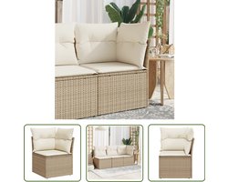 vidaXL Lounge Set - Tuinbank - Tuinhoekbank met kussens poly rattan beige - Outdoor Furniture - Patio Furniture - Balkon Meubel