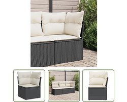 vidaXL Lounge Set - Tuinbank - Tuinhoekbank met kussens poly rattan zwart - Buitendecoratie - Outdoor Furniture - Patioset
