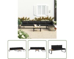 vidaXL Lounge Set - Tuinmeubilair - 4-delige Tuinhoekbankenset met kussens aluminium en HKC - Hoeksofa - Aluminium Meubel - Kunststof Meubel