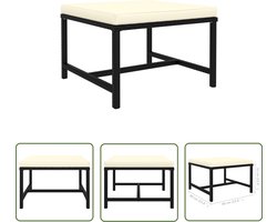 vidaXL Lounge Set - Voetenbank - Voetensteun sectioneel met kussen poly rattan zwart - Tuinset - Ratan Bank - Outdoor Furniture