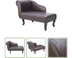 vidaXL Lounge Stoel Bruin - Chaise Lounge Bruine Leer - Chaise longue kunstleer bruin - Relaxfauteuil Bruin - Fauteuil Bruin Kunstleer - Loungestoel