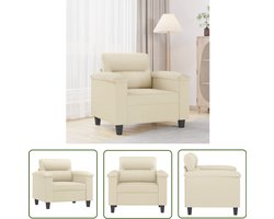 vidaXL Lounge Stoel - Fauteuil - Fauteuil 60 cm kunstleer crèmekleurig - Creme Kleur - Kunstleder - Living Room Decoratie