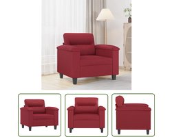 vidaXL Lounge Stoel - Fauteuil - Fauteuil 60 cm kunstleer wijnrood - Vintage Fauteuil - Rode Fauteuil - Lederlook Fauteuil