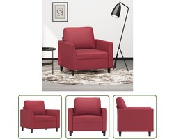 vidaXL Lounge Stoel - Fauteuil - Fauteuil 60 cm kunstleer wijnrood - Woonkamerstoel - Rood - Kunstleer