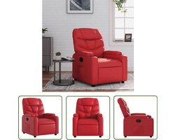 vidaXL Lounge Stoel - Fauteuil - Fauteuil verstelbaar kunstleer rood - Relaxstoel - Roode Fauteuil - Kunstlederen Fauteuil