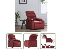 vidaXL Lounge Stoel - Fauteuil - Fauteuil verstelbaar kunstleer wijnrood - Relaxstoel - Lederlook - Kunstleder