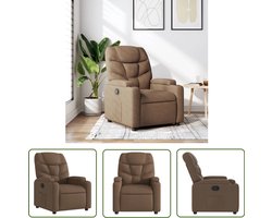 vidaXL Lounge Stoel - Fauteuil - Fauteuil verstelbaar stof bruin - Relaxstoel - Lederlook - Velours