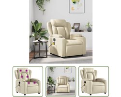 vidaXL Lounge Stoel - Massagestoel - Massagestoel verstelbaar kunstleer crème - Relaxstoel - Elektrische Massage - Kruipstoel