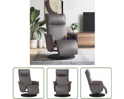 vidaXL Lounge Stoel - Massagestoel - Massagestoel verstelbaar met voetensteun kunstleer grijs - Relaxstoel - Ergonomische Stoel - Grijze Stoel