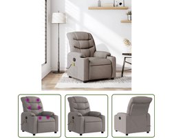 vidaXL Lounge Stoel - Massagestoel - Massagestoel verstelbaar stof taupe - Relaxstoel - Elektrische Massage - Ergonomische Stoel