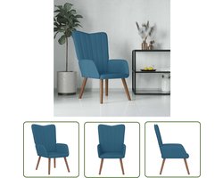 vidaXL Lounge Stoel - Relaxfauteuil - Relaxstoel fluweel blauw - Blauwe Fauteuil - Velvet Fauteuil - Comfortabele Stoel