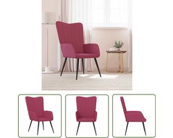 vidaXL Lounge Stoel - Relaxfauteuil - Relaxstoel fluweel wijnrood - Velours Fauteuil - Rode Fauteuil - Woonkamer Meubels