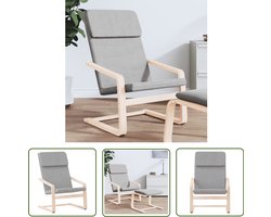 vidaXL Lounge Stoel - Relaxfauteuil - Relaxstoel stof lichtgrijs - Fauteuils - Grijs - Velours