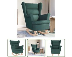 vidaXL Lounge Stoel - Schommelstoel - Schommelstoel 74x90x102 cm stof donkergroen - Relaxfauteuil - Hangstoel - Buitenstoelen