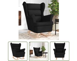 vidaXL Lounge Stoel - Schommelstoel - Schommelstoel 74x90x102 cm stof zwart - Relaxfauteuil - Zitkamer - Woonkamer