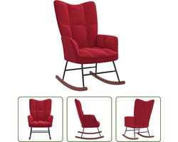 vidaXL Lounge Stoel - Schommelstoel - Schommelstoel fluweel wijnrood - Relaxstoel - Fauteuils - Velvet Meubels