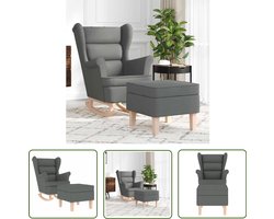 vidaXL Lounge Stoel - Schommelstoel - Schommelstoel met voetenbank stof donkergrijs - Relaxfauteuil - Hangstoel - Wicker Stoel