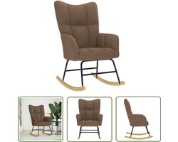 vidaXL Lounge Stoel - Schommelstoel - Schommelstoel stof bruin - Fauteuils - Buitenstoelen - Balkon Meubel